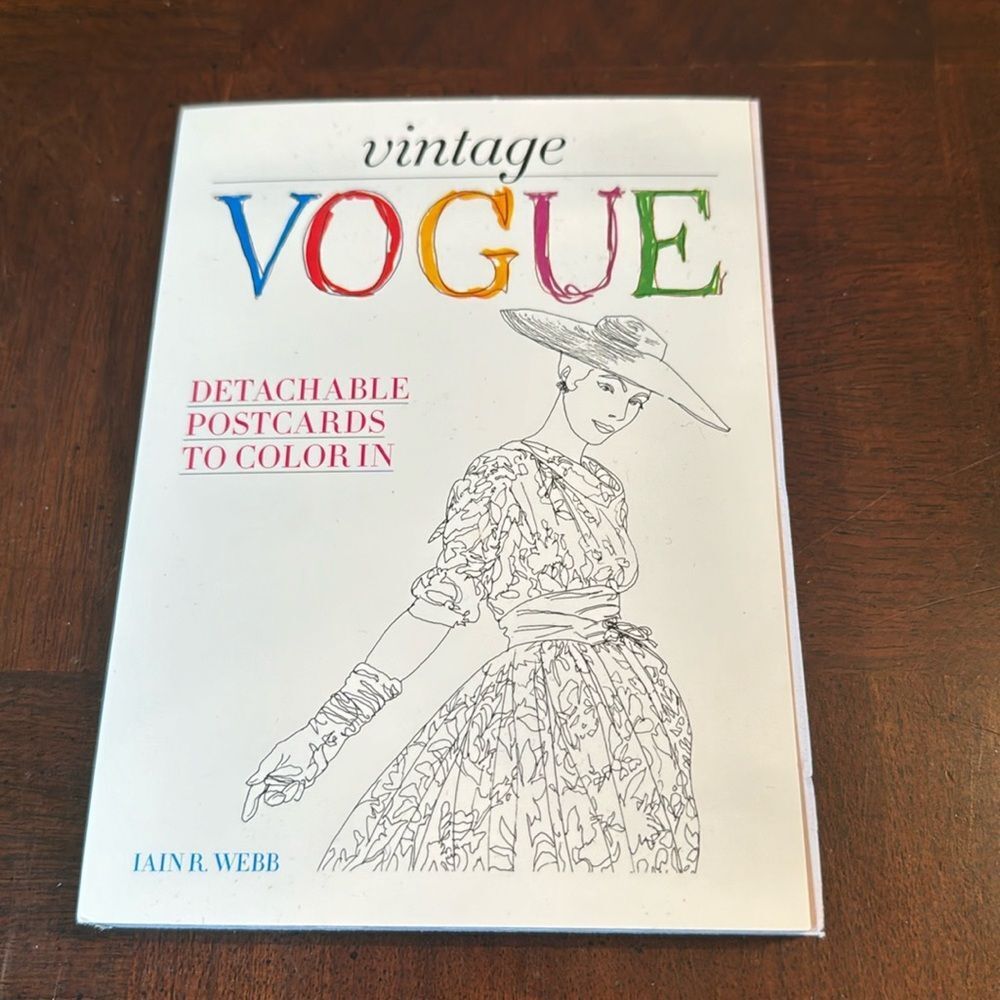 Vintage Vogue Detachable Postcards to color in or send as is